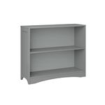 RiverRidge Kids' Horizontal Bookshelf 2 Large Open Storage Shelves - Toy Organizer Bookcase with Beadboard Side Panels Fits Folding Bins for Room Organization Gray