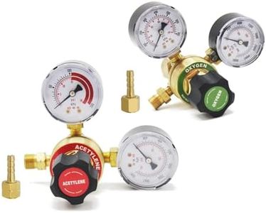 JZWELD Oxygen Acetylene Regulator Set, Welding Cutting Torch Regulators Oxygen &Acetylene Gauges,Oxygen&Acetylene Regulator Combo（CGA540 and CGA200）