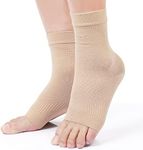 KEKING® Ankle Brace Compression Support Sleeve for Women & Men, Ankle Compression Socks for Plantar Fasciitis, Foot & Ankle Swelling, Achilles Tendon Support, Arch Support, 1 Pair of Beige S