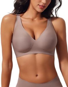 HI-BRA Bras for Women Jelly Cup Series Plus-Size Push Up Sexy Deep V Bra Without Underwire Bra SV01 (US, Alpha, XX-Large, Regular, Regular, Jam Grey)