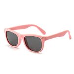 MAXJULI Polarized Kids Sunglasses for Girls and Boys with Fleaxible Frame Ages 3-10 UV400 (Pink)