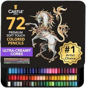 Castle Art Supplies Colored Pencils Set | 72 Premium Soft Core Colored Leads for Adult Artists | Organized in Presentation Tin Case