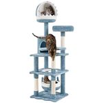 Yaheetech 155cm Tall Ocean-themed Cat Tree, Multi-Level Cat Tower W/Shark's Mouth-shaped Condo, Fish-shaped Platform, Scratching Posts, Cat Scratching Tree Play Tower for Big Cats