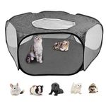 DODUOS Small Animal Cage Tent Pop up Pet Playpen, Foldable Pet Cage Tent Outdoor Indoor Exercise Fence with Top Cover, Mesh Hamster Playpen Yard Fence Play Pen Breathable for Rabbit Ferret Guinea Pig