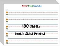 100 Sheets Ruled Writing Paper, Double-Sided Printing Skip-A-Line Ruled Writing Paper with Dotted Lines Handwriting Practice Paper 1” line spacing for Kindergarten Toddlers Kids (11” x 8.3”)