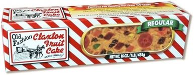 Old Fashion Claxton Fruit Cake - 1 Lb. Regular Recipe - Wrapped For Freshness in our Signature Claxton Carton