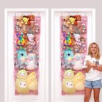 Lilly's Love Over Door Stuffed Animal Toy Storage Hanging Organizer | 4 Expandable Mesh Net Pockets, Stores Loads of Plush Toys | Large Plushie Display for Boys, Girls | 2 Pack, Pink (65" x 23")