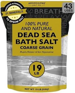 Aromasong Dead Sea Salt for Soaking - Coarse Grain Bath Salt Soak - 19 Lbs Bulk Resealable Pack - Leaves Your Skin Softer Then Epsom Salt