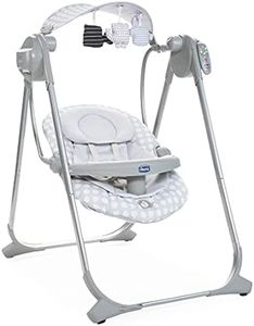 Chicco Polly Swing Up Balancelle Electrique pour Bébé, Transat Inclinable et Balancement Automatique avec Vibration, Jouets Suspendus, Musique et Télécommande, de la Naissance à 9 Kg- Leaf