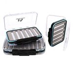 Maxcatch Waterproof Fly Box Double Clear Lid Fly Fishing Box (Black,Size B+Size C+Size D)