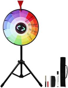 iElyiEsy 18-Inch Spinning Prize Wheel with Unique Gradient-Patterned Disc - 12 Slots Heavy-Duty & Editable Fortune Roulette. Height-Adjustable, Ideal for Carnivals, Trade Shows & Events