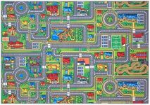 Carpet Studio Car Play Mat for Children 95x133cm, Non Slip Kids Rug, Road Mat Cars, Boys & Girls, Bedroom Accessories, 30°C Washable - Playcity