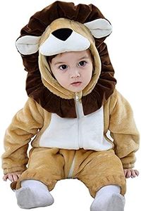 Camlinbo Unisex Baby Costume Halloween Romper Flannel Animal Cosplay Costume Toddler Infant 0-30 Month, Lion