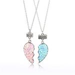 COLORFUL BLING 2/3Pcs Cute Half Broken Heart Koala Avocado Engraved Bff Pendant Chain Adjustable Necklace Bracelet For Split Heart Forever Friendship Gifts Love, Metal Drip Oil Resin, Metal For Girls