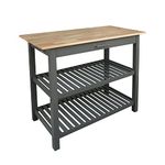 Casual Home Solid Hardwood Top, Slate Gray, 40" W (373-932) Kitchen Island