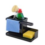 simplywire – Sink Tidy/Caddy – Kitchen Sink Organiser – Removable Drip Tray – Non-Slip - Black