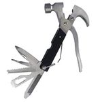 Bell and Howell TACTOOL Mutitool Camping Tool and Outdoor Survival Gear Multifunctional Pocket Mini Tools with 18-in-1 Stainless Steel Claw Hammer Knife Saw Plier Screwdrivers As Seen On TV Black 6”5