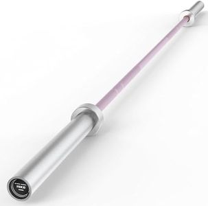 HANDBODE Olympic Barbell Bar 6.5 ft Weightlifting Bar for Powerlifting, Bench Press, Deadlift, Squat - 1000 lb Capacity, Home & Gym Strength Training, Silver & Pink