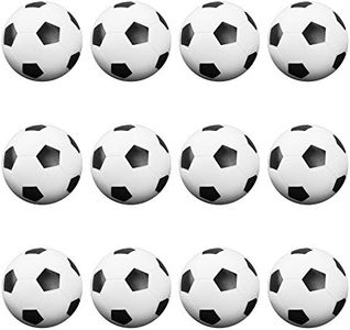 Brybelly 12 Pack of Soccer Style Foosballs, Black & White Textured – for Standard Foosball Tables & Classic Tabletop Soccer Game Balls by