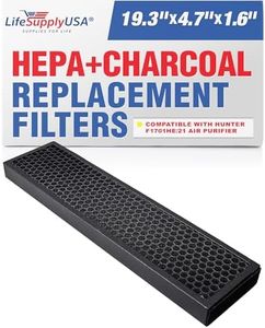 LifeSupplyUSA 2-in-1 True HEPA Air Cleaner Replacement Filter + Activated Carbon Charcoal Compatible with Hunter F1701HE/21 HT1701 30100 Air Purifiers (3-Pack)