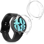 kwmobile Case Compatible with Samsung Galaxy Watch 6 40mm Case - 2X TPU Silicone Fitness Tracker Cover - Transparent