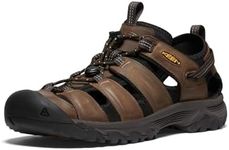 KEEN Men's Targhee 3 Closed Toe Hiking Sport Sandal, Bison/Mulch, 10 D (Medium) US