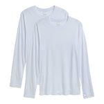 Hanes Men's Long Sleeve Cool DRI T-Shirt UPF 50-Plus, White, Medium (Pack of 2)