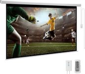 Upgraded Spline 84 inches Diagonal, Full HD UHD-3D-4K Ready Technology Motorized/Motorised Projector Screen 4:3 Picture Aspect Ratio, 6 Ft. x 4 Ft. and (67" W x 50" H) with Cordless Remote(White)#8