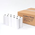 50 Rolls, GOLDEN WIND 2 1/4 x 165 ft Receipt Rolls for Cash Register/POS Thermal Printers, 55gsm Premium Quality, BPA Free, Also Labeled as 57 * 64mm (Diameter) in Market