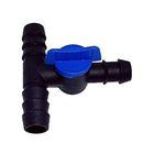 AQUAPARI 16MM Connectors | Drip Irrigation Accessories for Watering Home Garden | Pipe Joint Connectors (Tee Connector with Tap, 75 Pieces)