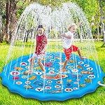 Paochocky Kids Splash Pad Sprinkler Play Mat, 68" Sprinkle Splash Water Pad Toys Pool for Alphabet Learning, Summer Outdoor Water Play Sprinklers Games Garden Beach Spray Mat Toy Gifts for Boys Girls