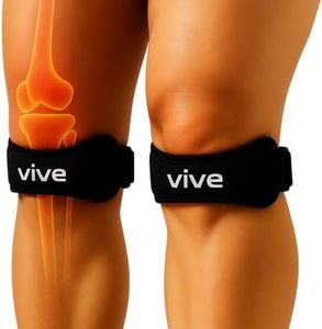 Vive Patella Stabilizer Knee Strap Brace Support- Osgood Schlatter Knee Brace Stabilizing for Men, Women - Arthritis Compression Strap for Tendonitis, Running, Gym Exercise, Torn ACL, Knee Pain Relief