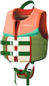 AEOCOO Toddler Swim Vest for 20-30 Pounds, Kids Pool Floaties Vest 2-4 Year Old, Puddle Swim Jumper Buoyancy Jacket, Boys, Girls, Niños, Coral Paradise