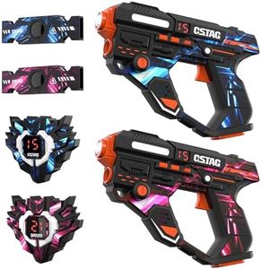 Wiederaufladbares Laser Tag Set mit 2 Pistolen und Westen, Lasertag Infrarot Kampfspiel mit LED-Zielsystem, Geburtstag, Weihnachten Geschenk für Erwachsene Kinder, Familienaktivitätsspiel