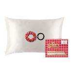 Slip Limited Edition Rosemary Gift Set Queen Pure Silk Pillow Case with Silk Scrunchies- 100% Pure 22 Momme Mulberry Silk - Queen Size Standard Pillow Case & Scrunchies