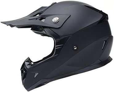 Casque Moto Cross Homme ECE Homologué-YEMA YM-915 Casque Intégral DH Enduro Femme Quad Motocross Adulte-Noir Mat-XL