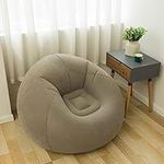 CALIDAKA Bean Bag Chair, Ultra Soft Inflatable Lazy Sofa Couch for Kids Adults, Washable Couch Bean Bag Chair Lounger Home Decor for Living Room Bedroom(Coffee)