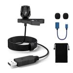 Professional Lavalier Lapel Microphone Clip-on USB Computer Microphone Plug & Play Omnidirectional Condenser Mic for PC, Laptop, Mac, Recording Mic for YouTube,Interview, Studio, Video