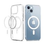 CEDO Magfit Cover for iPhone 14 Plus (6.7 inch) | Mag-Safe Wireless Charging | Designed with Magnetic Lock Shockproof Phone Bumper Transparent Back Case Cover (Clear)