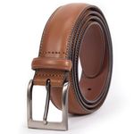 VATAN Men's Genuine Leather Dress Belts, Handmade Classic Every Day Leather Jeans Belt for Men Work Business Casual (Brown, 34 (Waist 32))