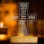 Lampeez Baptism Gift, Cross Wooden Lamp Novelty Night Light Illusion lamp for Kids, Kids Decoration Lamp USB Power Bedroom Decor Xmas Holiday Christening Dedication Gift for Boy Girl