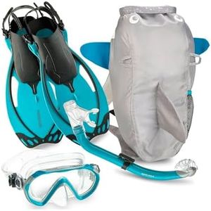 Head Mares Sea Pals Character Kids Mask Fin Snorkel Set, Aqua, Small/9-13