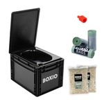 BOXIO Toilet Plus - Convenient Camping Toilet! Compact, Safe, and Personal Composting Toilet with Convenient Disposal for Camping, RVing, Boating, Road Trips and Other Recreational Activities