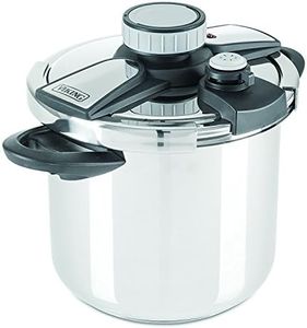 Viking Culinary 3-Ply Stainless Steel Pressure Cooker with Easy Clamp-Style Lock Lid, 8 Quart, Handwash Only, Works on All Cooktops including Induction