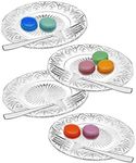 Godinger Dublin Dessert Plates and Forks - Set of Four - Clear Crystal