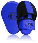 Aurion Boxing Curved Focus Punching Mitts- Leatherette Training Hand Pads,Ideal for Karate, Muay Thai Kick, Sparring, Dojo, Martial Arts (Blue-Black)