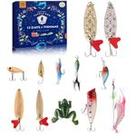 Fishing Advent Calendar, Fishing Christmas Countdown, 12 Days Fishing Lure Set, 2023 Xmas Surprise Gift for Fishing Lover Fisher Adult Men Teen Boys Father Boyfriend Grandpa (F)