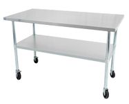 THORINOX DSST-2436-GS-C Stainless Steel 36" Wide x 24" Deep Food Prep Work Table with Swivel Casters - NSF Commercial Heady Duty - Ideal for Restaurant, Hotel, Garage, Home and Kitchen