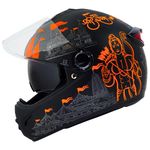 Steelbird SBH-34 Jai Shree Ram Reflective ISI Certified Full Face Graphic Helmet for Men and Women with Inner Smoke Sun Shield (Large 600 MM, Glossy Black)