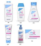 Sebamed Infant Baby Combo of 6 (Talc 200gm, Lotion100ml, Shampoo150ml, Rash Cream100gm, Massage Oil150ml, Soap100gm) (White)